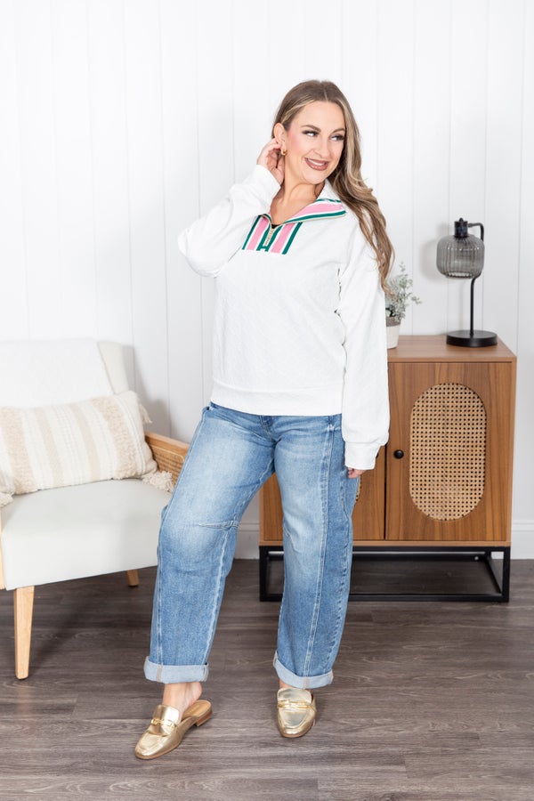 Go With It Quarter Zip Pullover