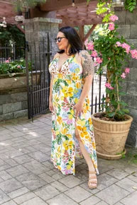 Santorini Coast Maxi Dress