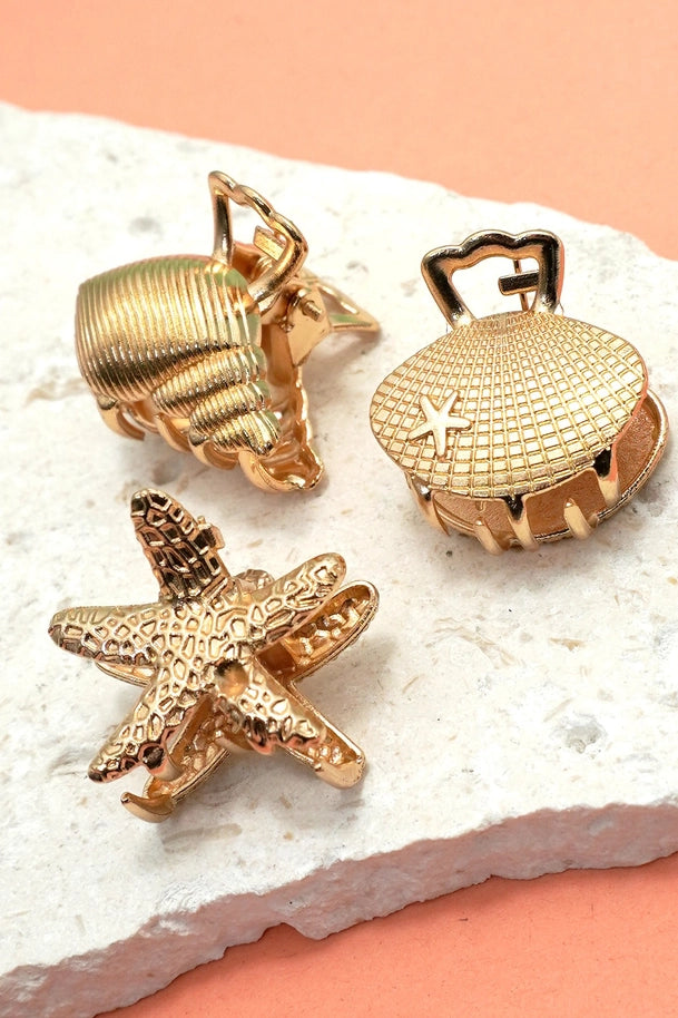 Nautical Mini Hair Claw Clip 3 Pcs Set