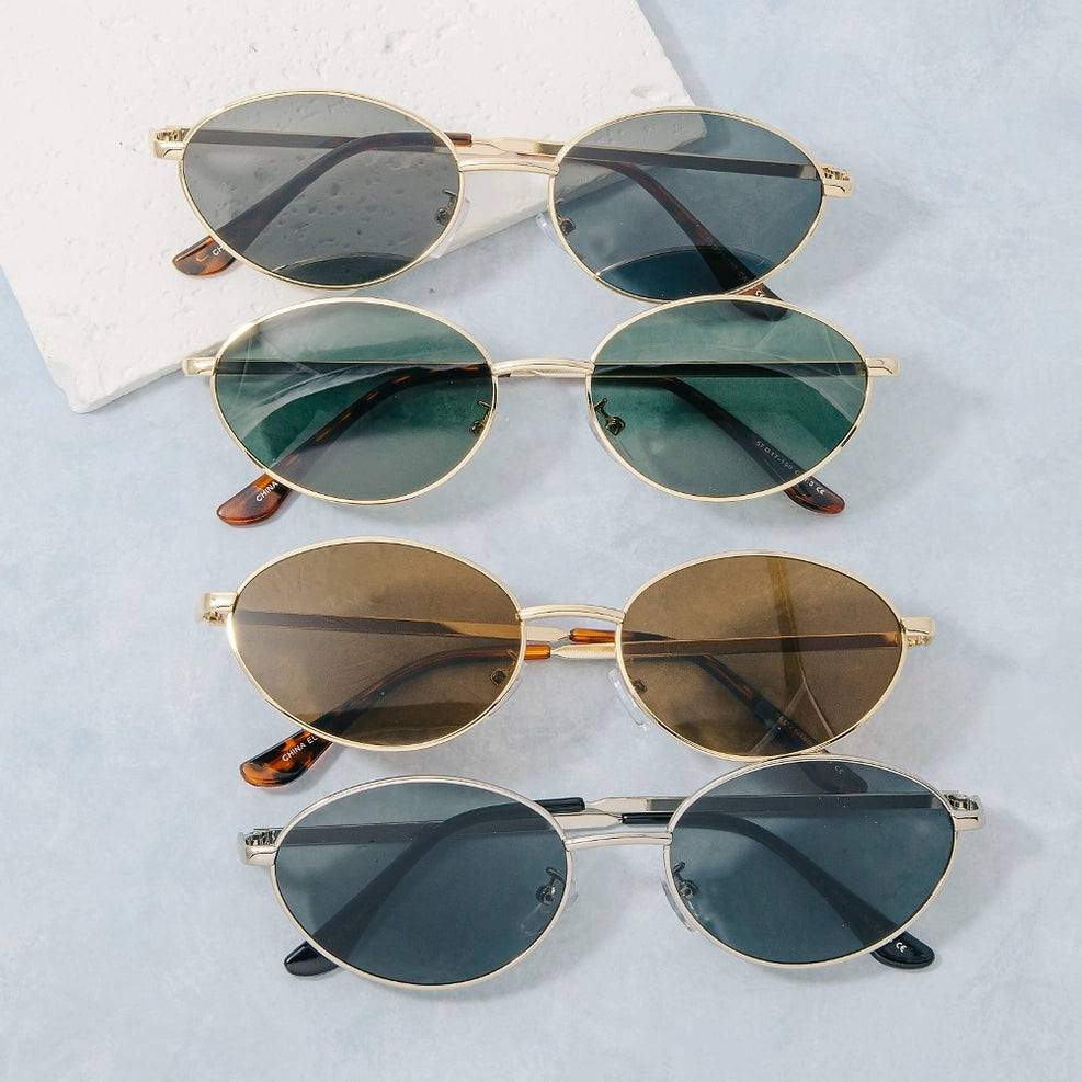 Slim Oval Cat Eye Sunglasses