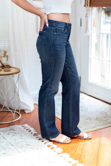 The Tara Mid Rise Tummy Control Judy Blue Jeans - 0