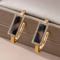 Tortoise & Pavé Gold Hoop Earrings