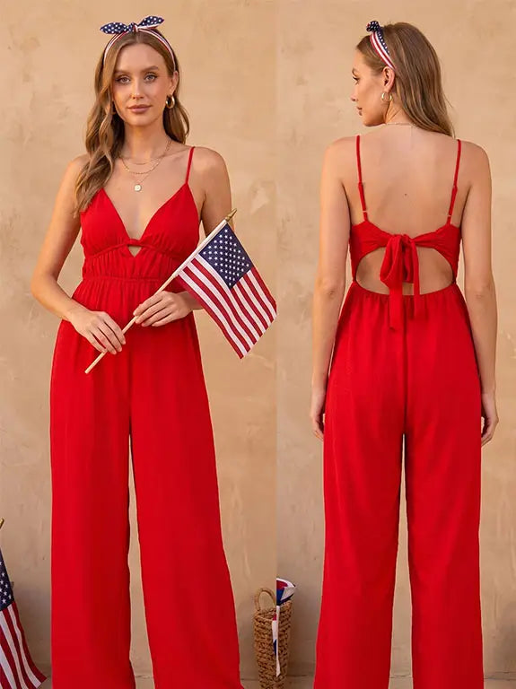 Airflow Tie-Back Wide Leg Jumpsuit