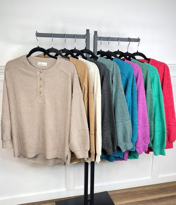 All Day Ease Henley Sweater