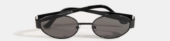 Metal Frame Oval Lens Sunglasses