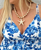 Hammered Starfish Necklace With Earrings