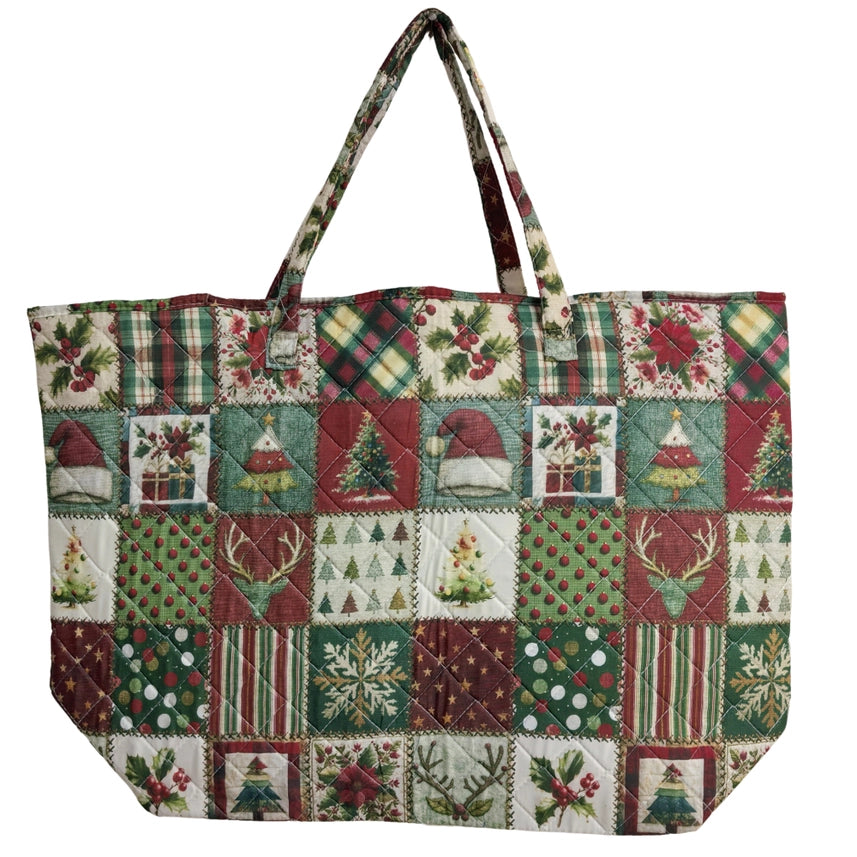 Quilted Holiday Tote Bag