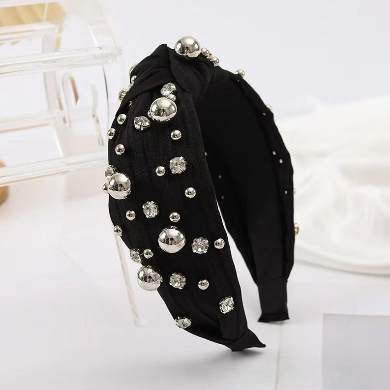 Multi Gold Ball Rhinestone Knot Headband