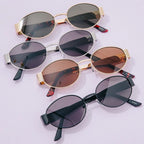 Metal Frame Oval Lens Sunglasses