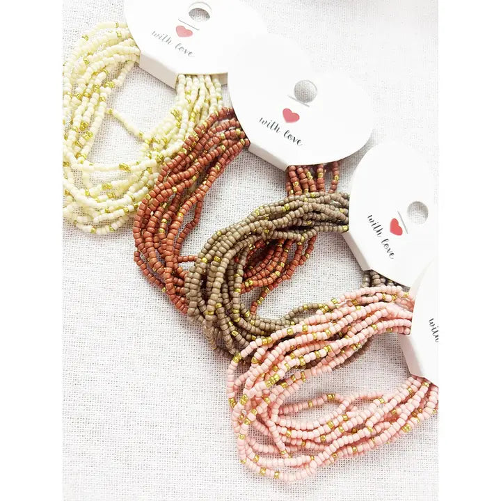 Multi Tone Stacked Seed Bead Bracelet