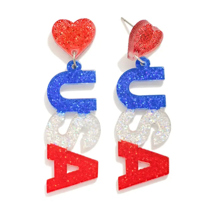 USA Glitter Earrings