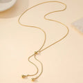 18K Stainless Tarnish Free Teardrop Y Necklace