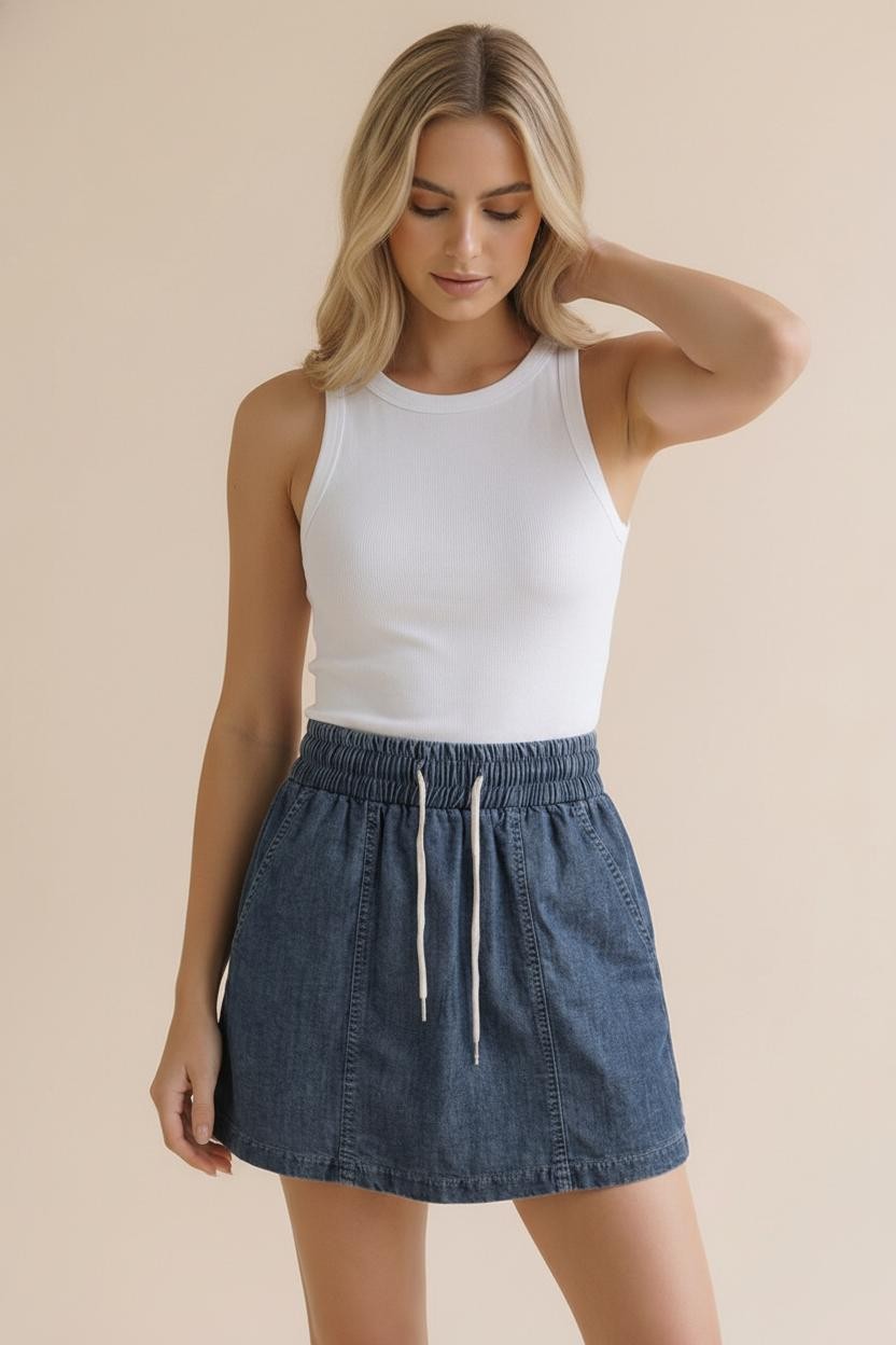 Easy Tide Denim Skort