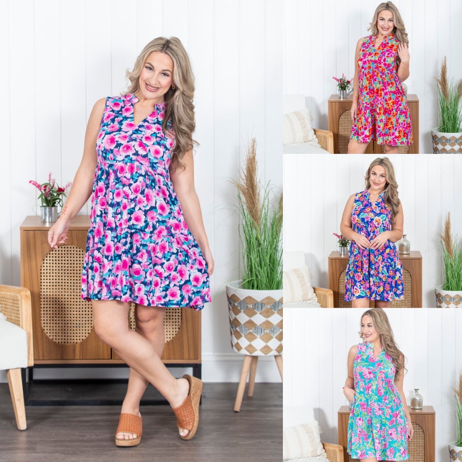 Liz Printed Tiered Dress