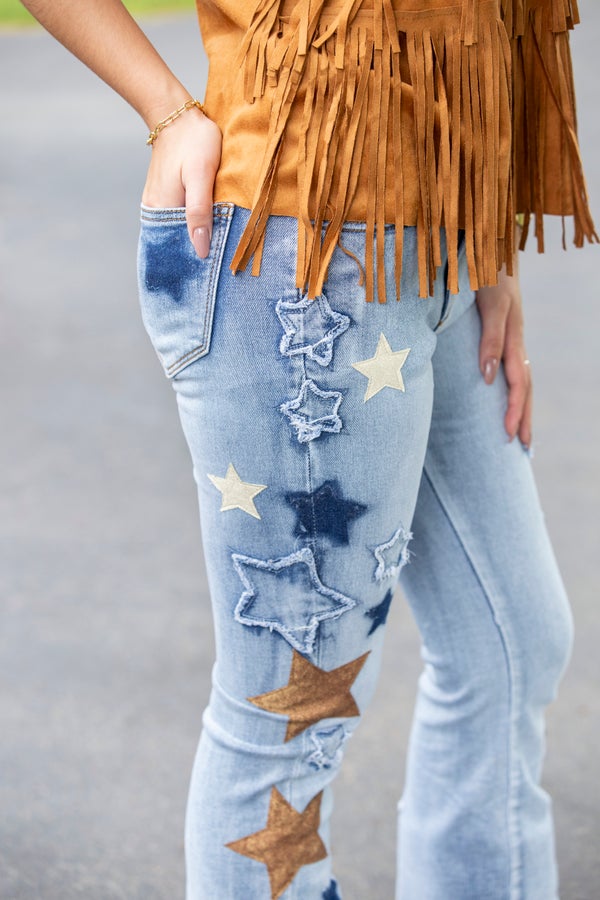 Oli And Hali Star Patchwork Jeans – Kali Rose Boutique