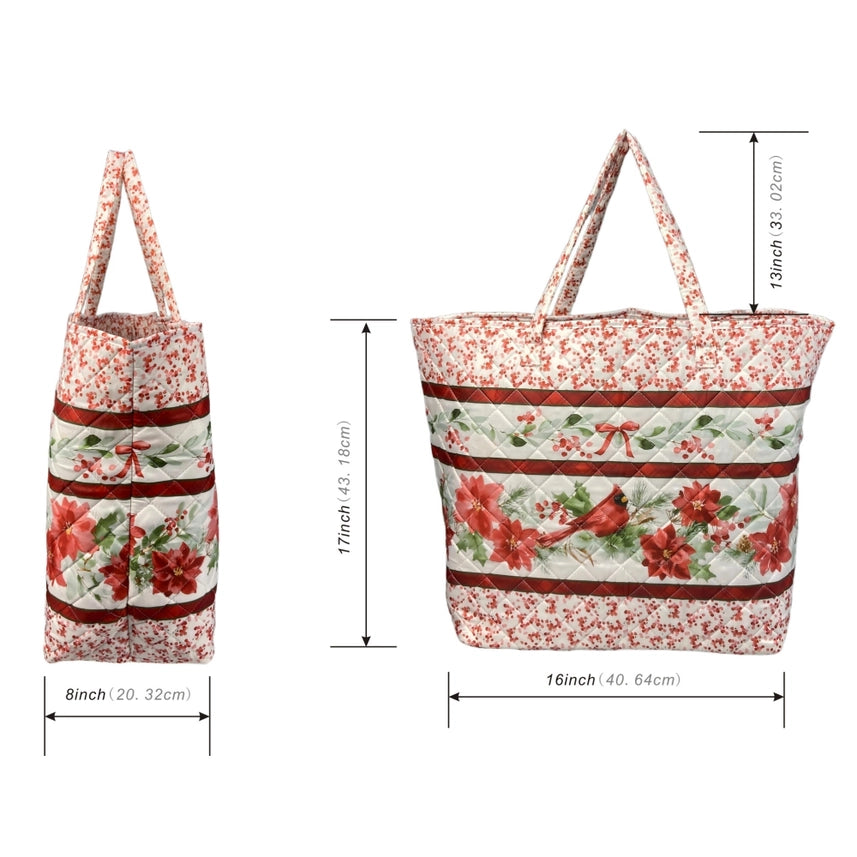 Quilted Holiday Tote Bag