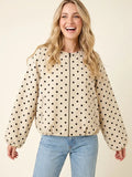 Polka Dot Zip Up Jacket