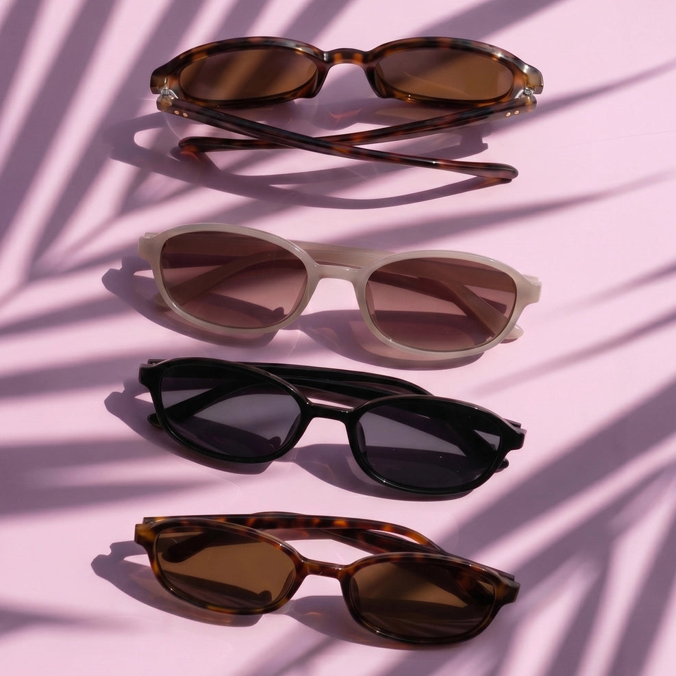 Slim Oval Frame Retro Sunglasses