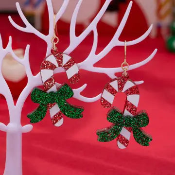 Festive Candy Cane Earring