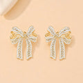 Charming Rhinestone Bow Earrings