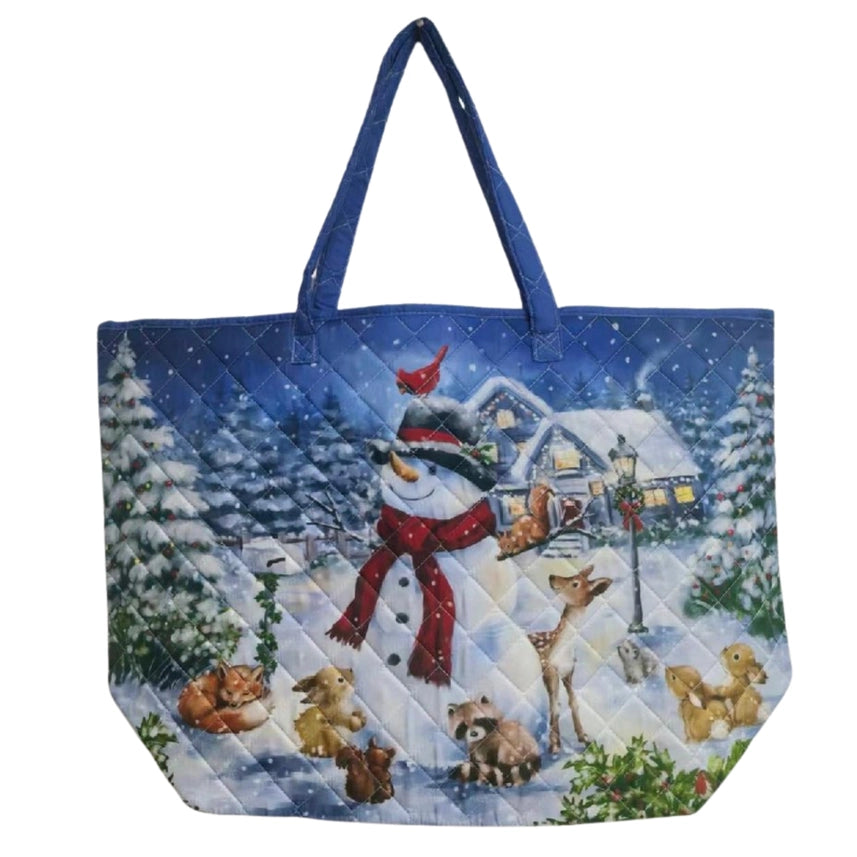 Quilted Holiday Tote Bag