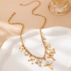 Charm Necklace Multi Cross Crystal Charm