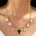 Cross Celestial Charm Ball Chain Necklace