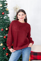 Merry Embossed Pullover