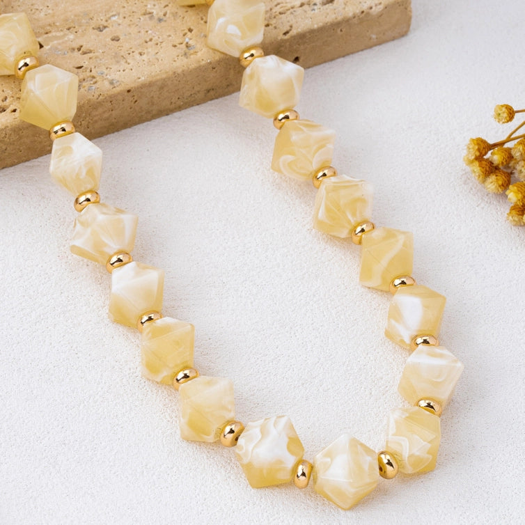 Faceted Resin Briolette Necklace