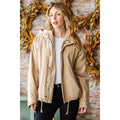 Solid Zip Up Vervet Hooded Jacket