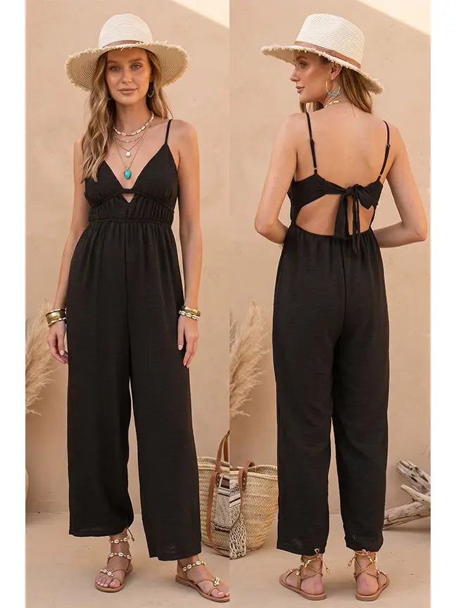 Airflow Tie-Back Wide Leg Jumpsuit
