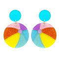 Glitter Beach Ball Dangle Earrings