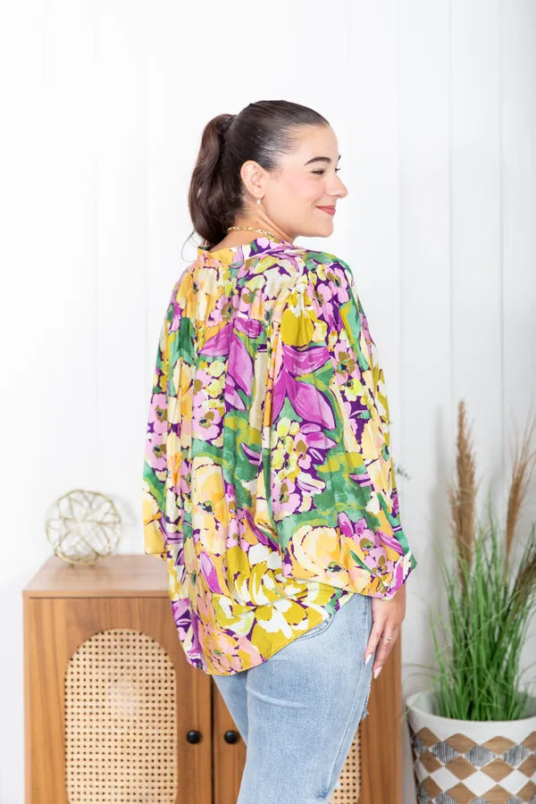 Painted In Petals Batwing Top