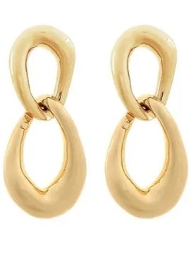 Double Oval Linked Earrings