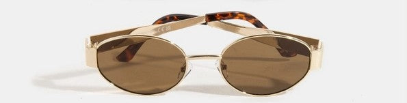 Metal Frame Oval Lens Sunglasses