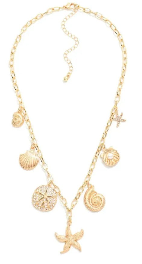 Chain Link Beach Charm Necklace