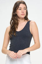 Reversible Stonewashed Ribbed Tank