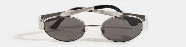 Metal Frame Oval Lens Sunglasses